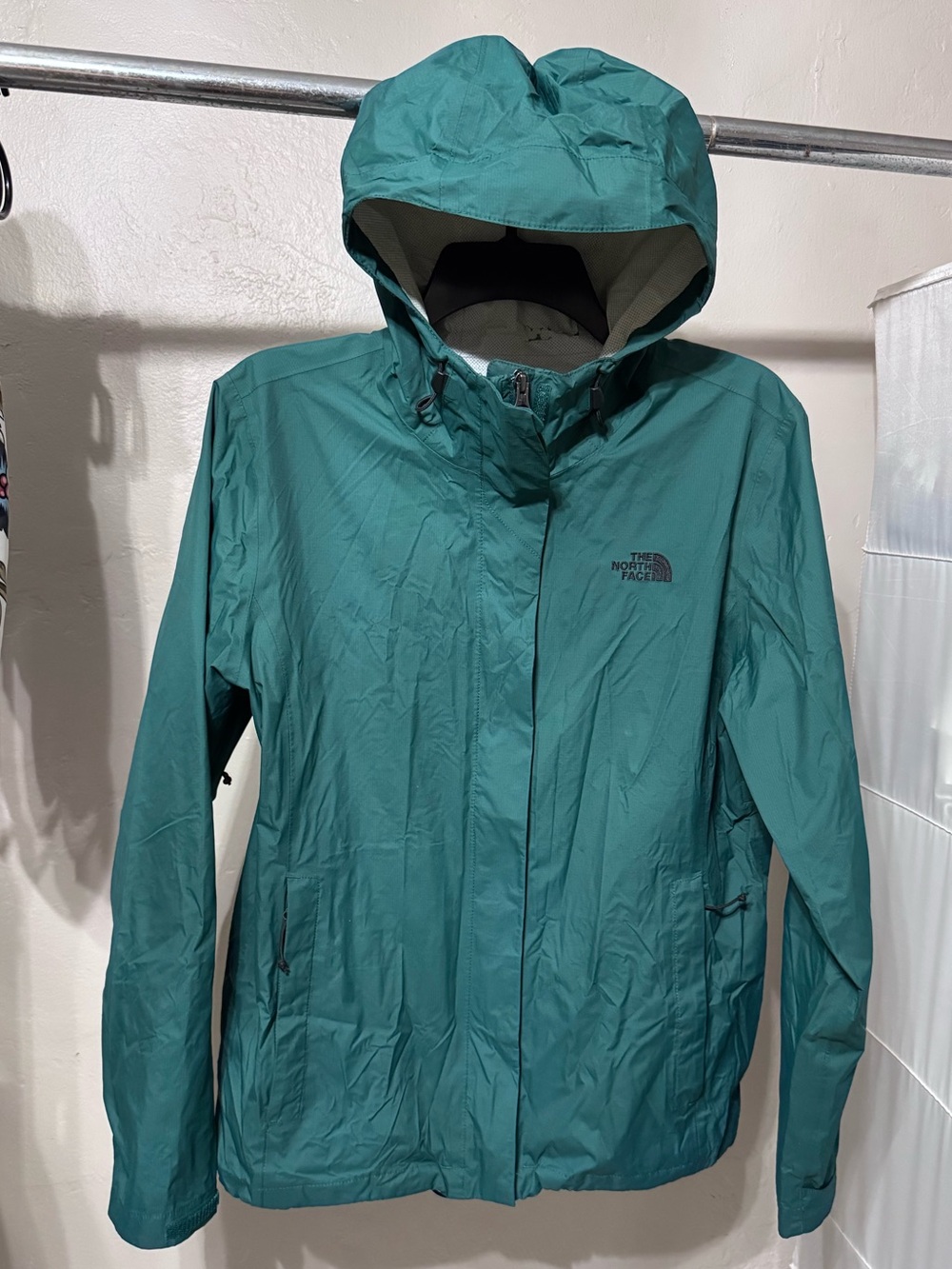 The North Face DryVent Rain Jacket Teal Hooded Waterproof Women’s Large